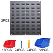 Wall Mount Black Metal Board Hanging Bin Rack Storage System Organizer 2 set