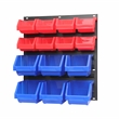 Wall Mount Black Metal Board Hanging Bin Rack Storage System Organizer 2 set