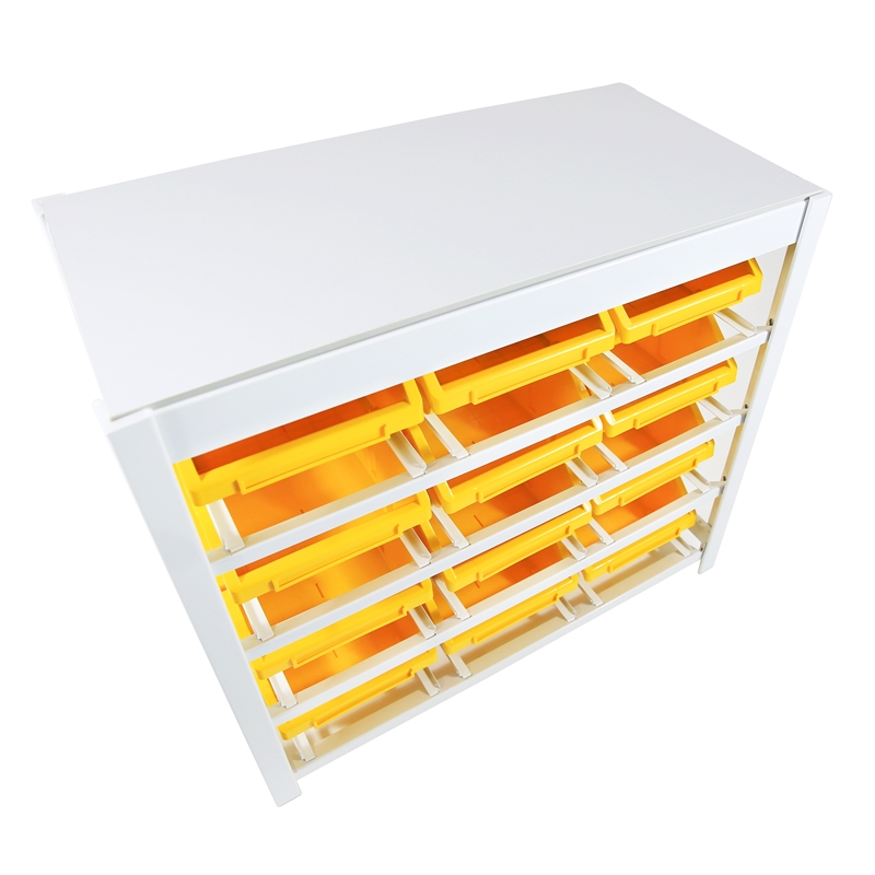 Kings Rack 4 Tires 12 Bins Metal Botless Bin Storage System in Yellow
