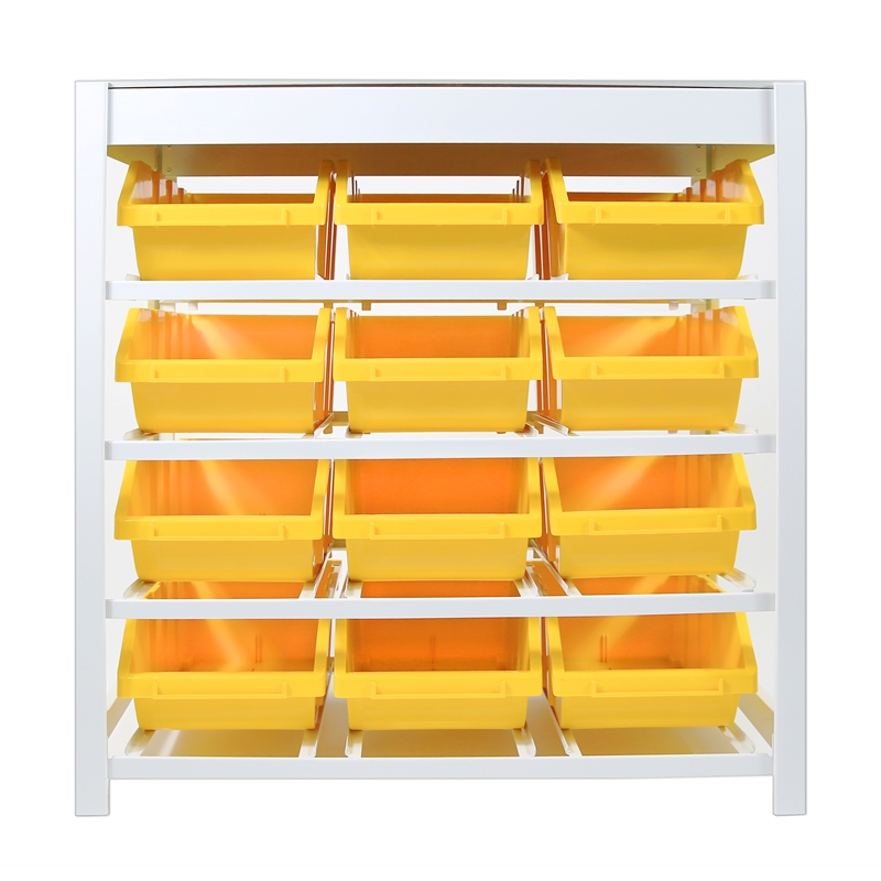 Kings Rack 4 Tires 12 Bins Metal Botless Bin Storage System in Yellow