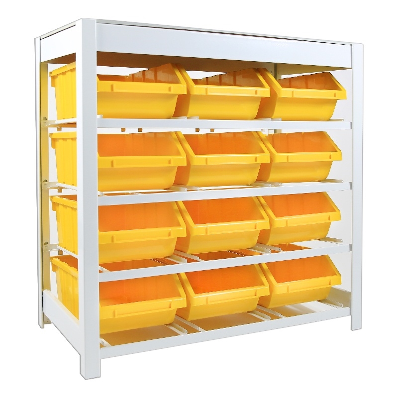 Kings Rack 4 Tires 12 Bins Metal Botless Bin Storage System in Yellow