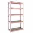 King's Rack 5-Tier Metal Boltless Storage Shelving in Pink/Wooden