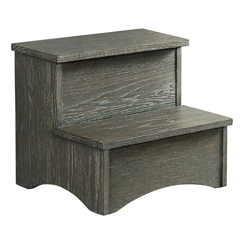 Intercon Furniture Oak Park Bedroom Traditional Wood Step Stool in Pewter