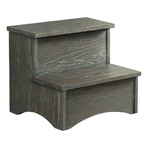 Intercon Furniture Oak Park Bedroom Traditional Wood Step Stool in Pewter