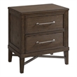 Intercon Furniture Preston Bedroom 2-Drawer Wood and Metal Nightstand in Oak