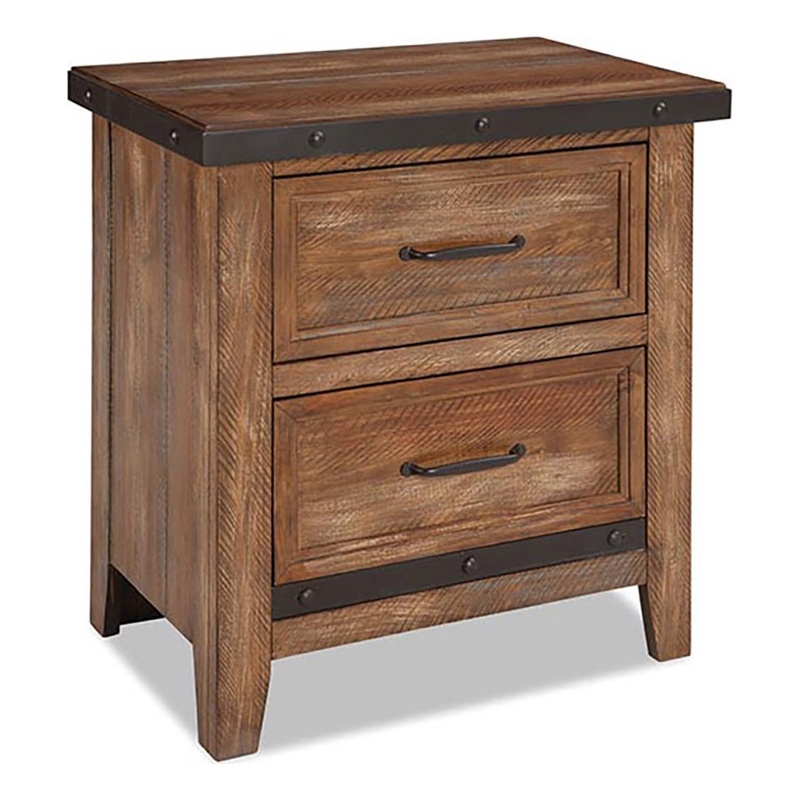 Intercon Furniture Taos Bedroom 2-Drawer Wood Nightstand in Brown