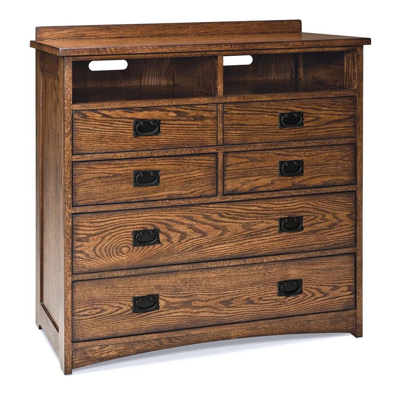 Intercon Furniture Oak Park Bedroom Traditional Wood Media Chest in Brown