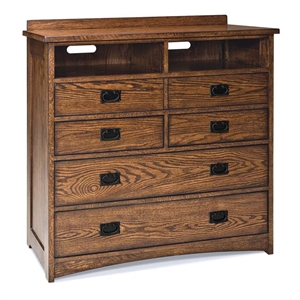 Intercon Furniture Oak Park Bedroom Traditional Wood Media Chest in Brown