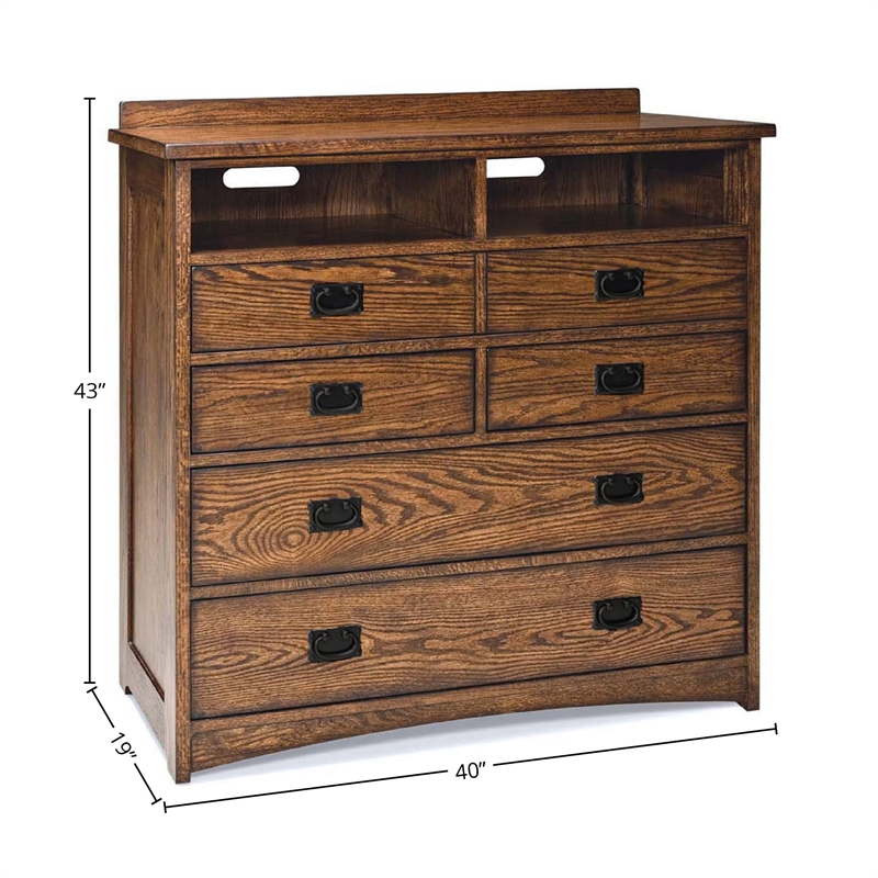 Intercon Furniture Oak Park Bedroom Traditional Wood Media Chest in Brown