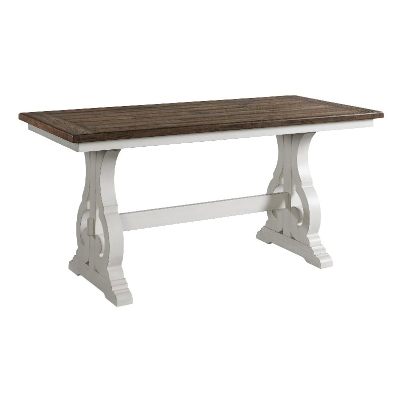 Intercon Furniture Drake Traditional Wood Counter Height Table in White/Oak