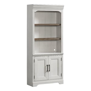 Intercon Furniture Drake Home Office 76&quot Wood Bookcase with Door in White/Oak