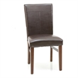 Intercon Furniture Kona PU and Wood Parson's Side Chair in Brown (Set of 2)