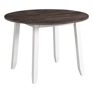 Intercon Furniture Kona 42&quot Transitional Wood Drop Leaf Table in Gray & White