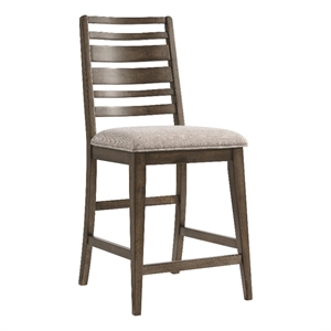 Intercon Furniture Kauai Wood Ladder Back Stool in Brown (Set of 2)