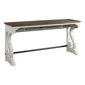 Intercon Furniture Drake 76&quot Traditional Wood Sofa Bar Table in White/Oak