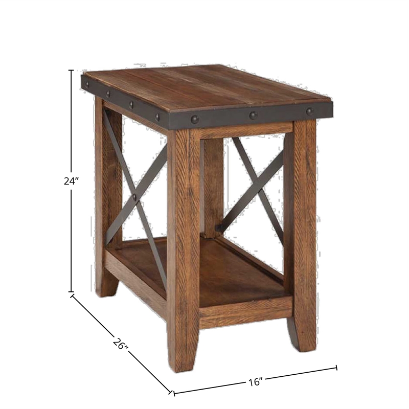Intercon Furniture Taos Traditional Wood Chairside Table in Canyon Brown