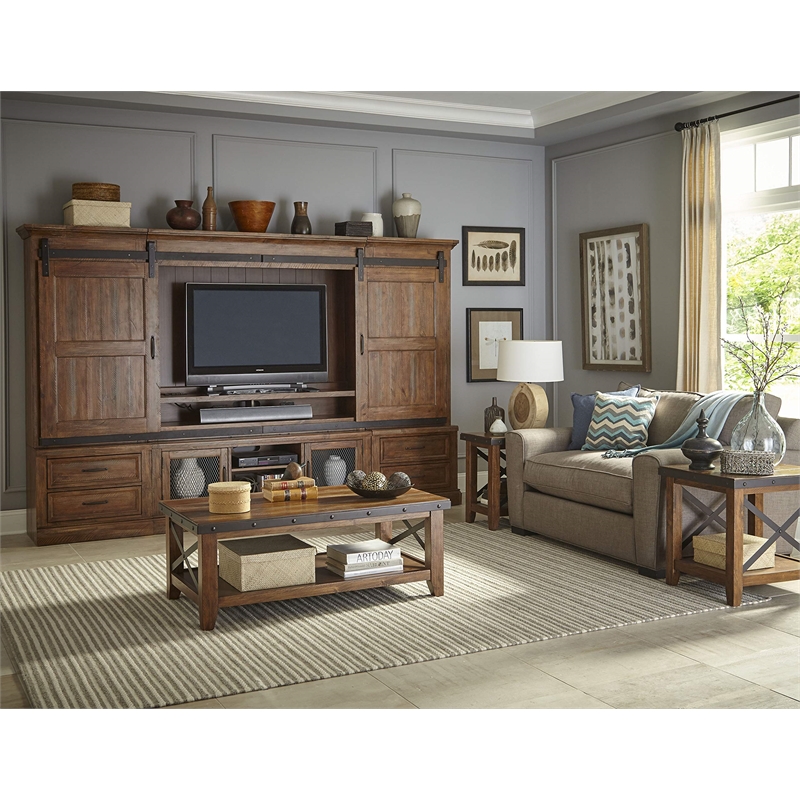 Intercon Furniture Taos Traditional Wood Chairside Table in Canyon Brown