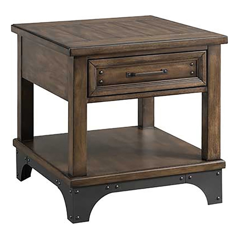 Intercon Furniture Whiskey River Traditional Wood End Table in Gray