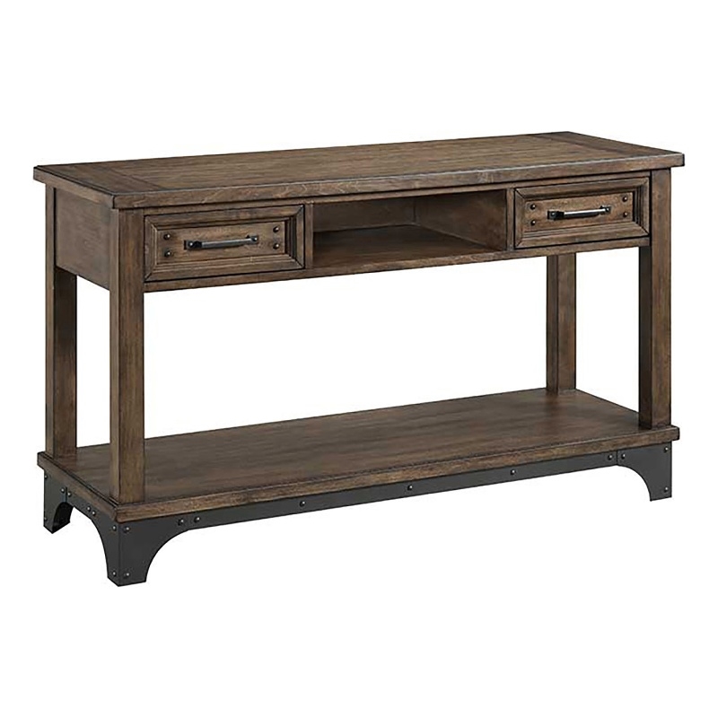 Intercon Furniture Whiskey River Traditional Wood Sofa Table in Gray