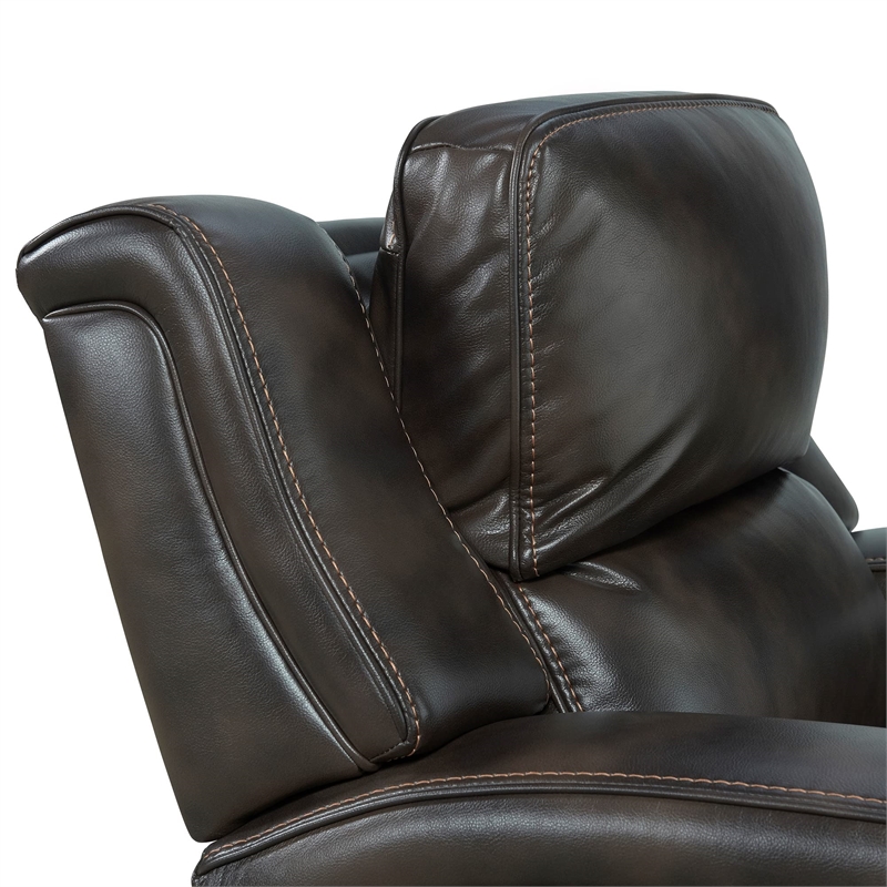 Intercon Furniture Silhouette Transitional Leather Dual-Power Recliner in Coffee