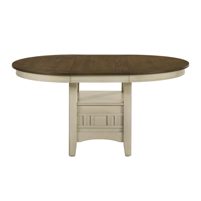 Intercon Furniture Traditional Wood Table in Rustic White/French Oak