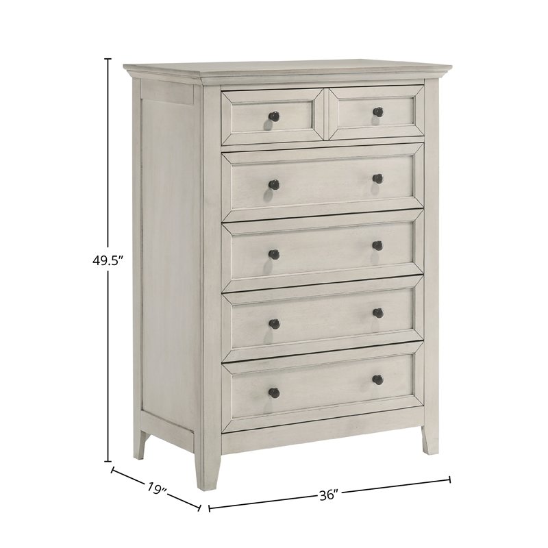Intercon Furniture San Mateo Youth 5-Drawer Chest Rustic White