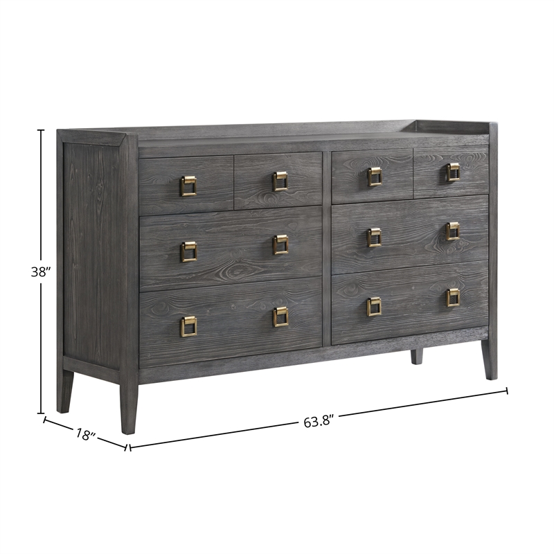 Intercon Furniture Portia 8-Drawer Dresser Brushed Brindle