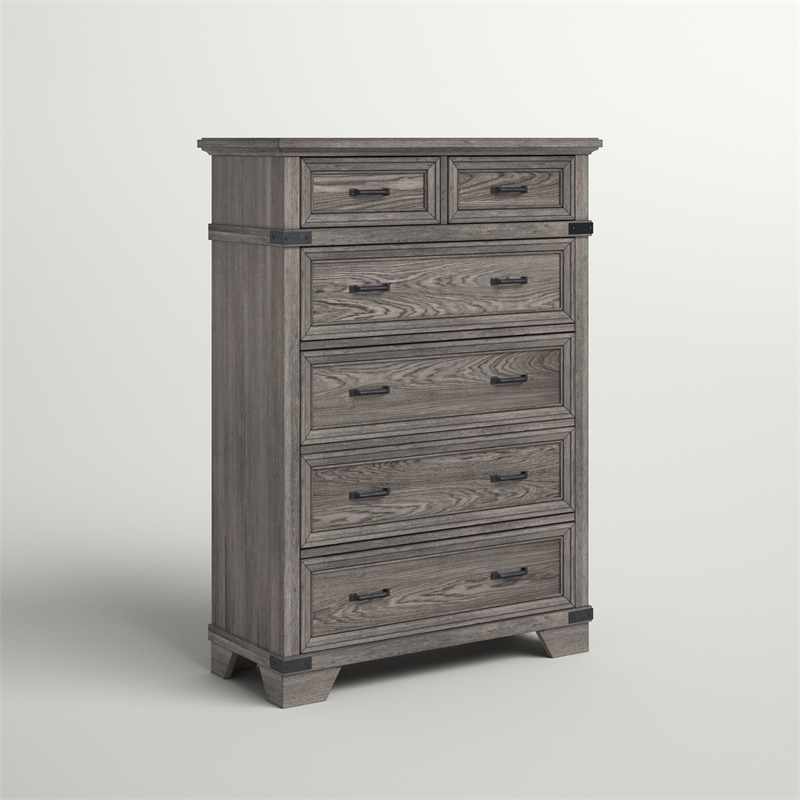 Intercon Furniture Forge 6-Drawer Standard Chest Brushed Steel