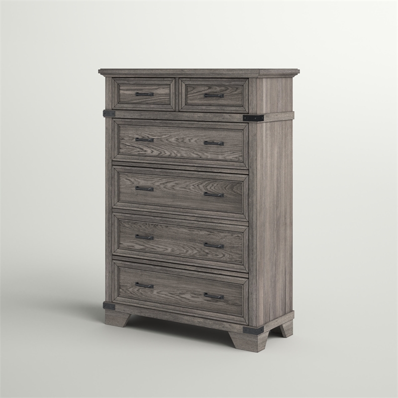 Intercon Furniture Forge 6-Drawer Standard Chest Brushed Steel