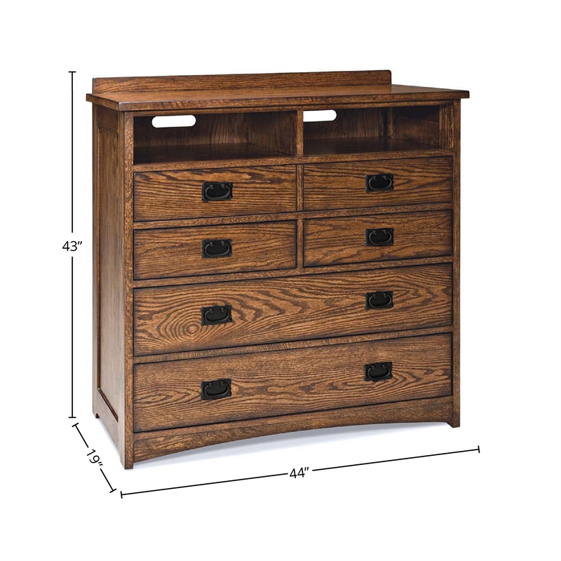Intercon Furniture Oak Park 5-Drawer Media Chest Brown