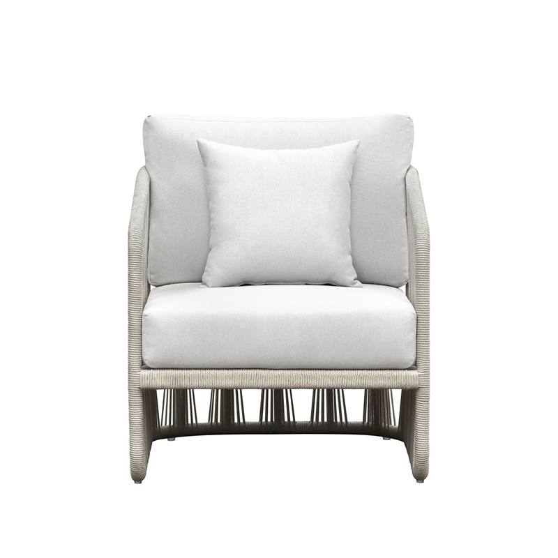 Intercon Alexa Outdoor Seating Chair w/Pillow in White