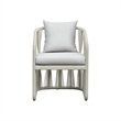 Intercon Alexa Outdoor Dining Side Arm Chair in White