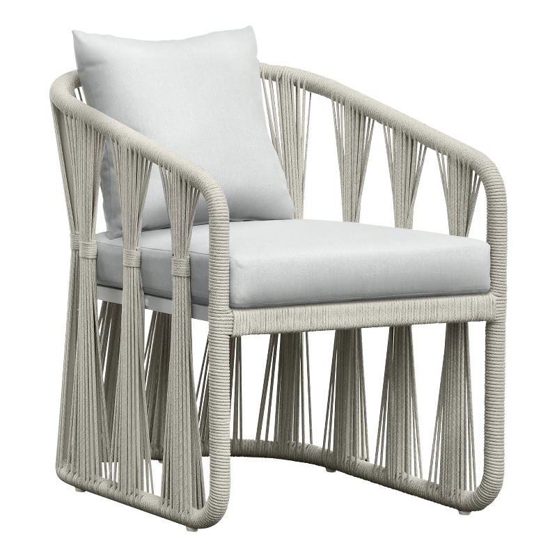 Intercon Alexa Outdoor Dining Side Arm Chair in White