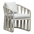 Intercon Alexa Outdoor Dining Side Arm Chair in White