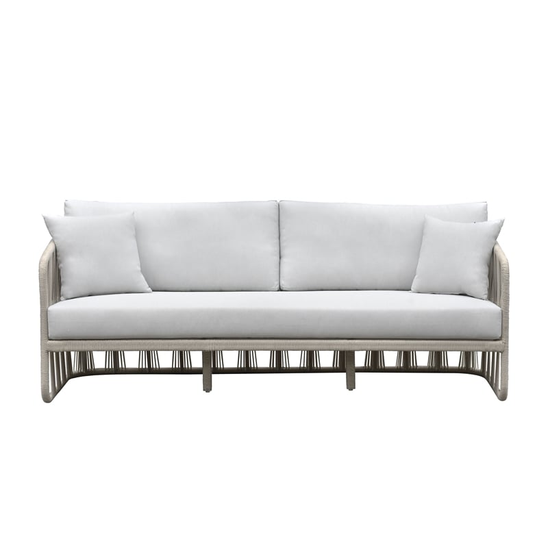Intercon Alexa Outdoor Seating Sofa w/Pillows in White