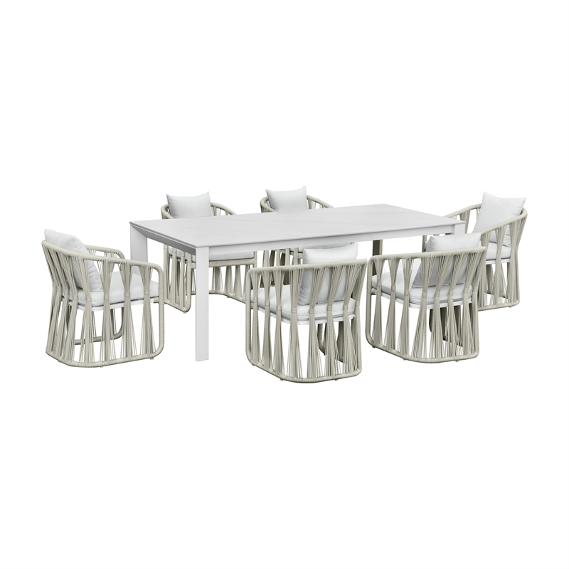 Intercon Alexa Outdoor Dining Table in White
