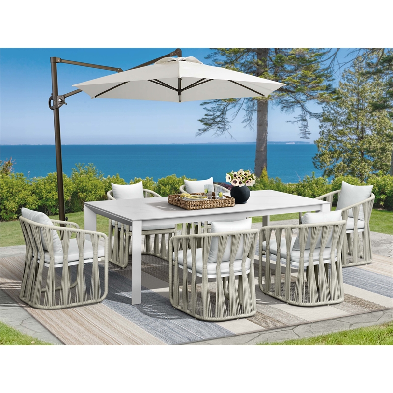 Intercon Alexa Outdoor Dining Table in White
