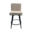 Intercon Metal Base Barstool with Parsons Seat in Champagne