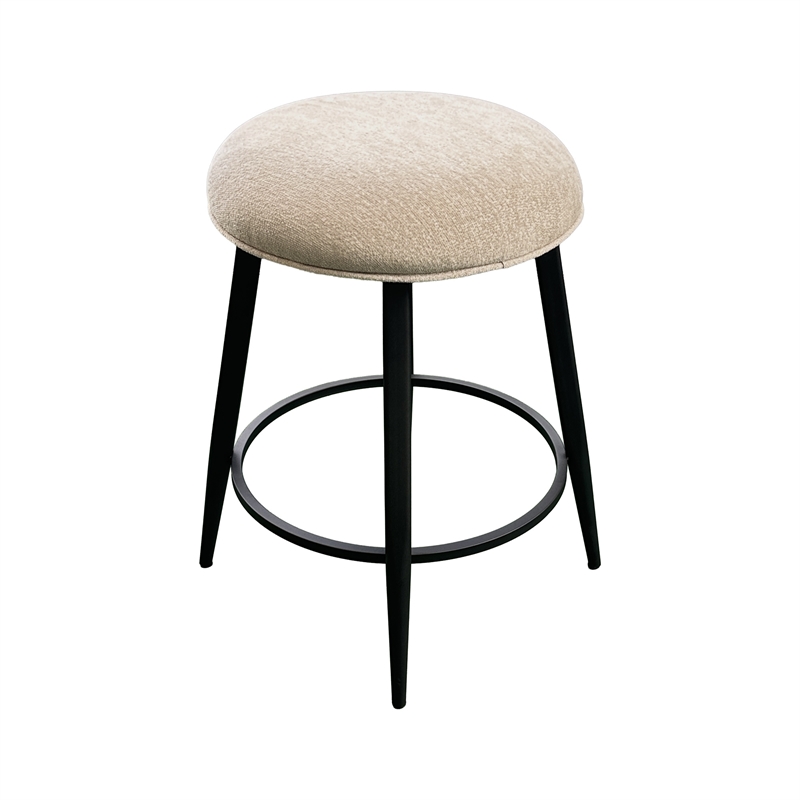 Intercon Metal Base Barstool with Backless Seat in Champagne