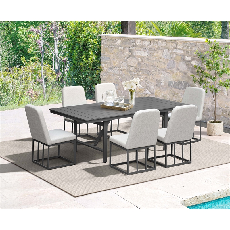 Intercon Navarro Outdoor Dining Upholstered Side Chair in Mocha