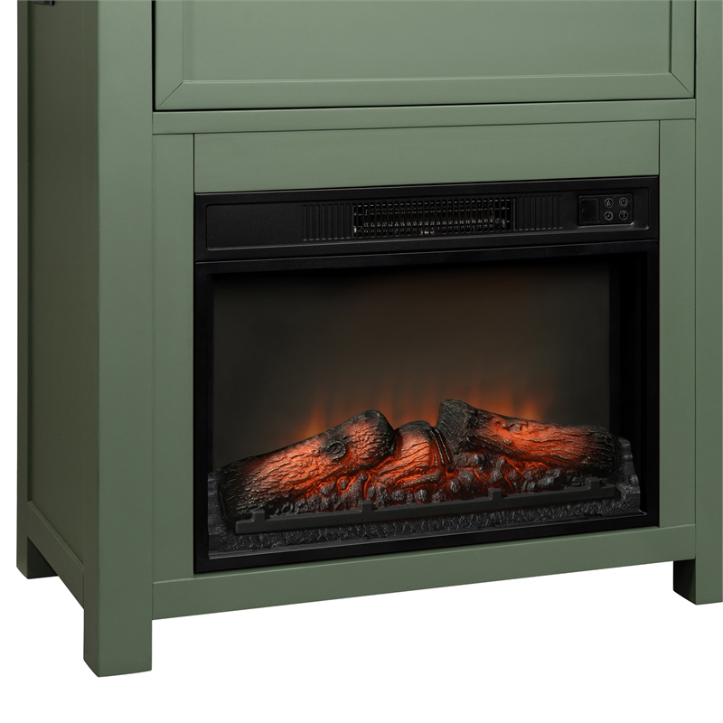 Intercon Fireside Console Fireplace in Matcha Green