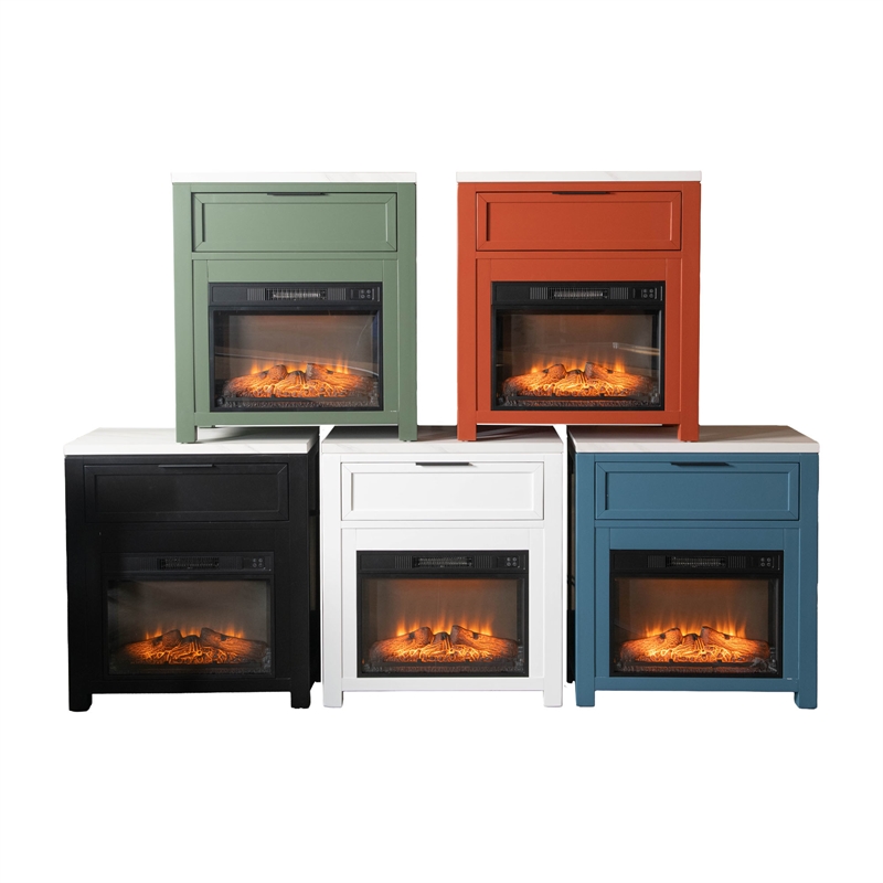 Intercon Fireside Console Fireplace in Matcha Green