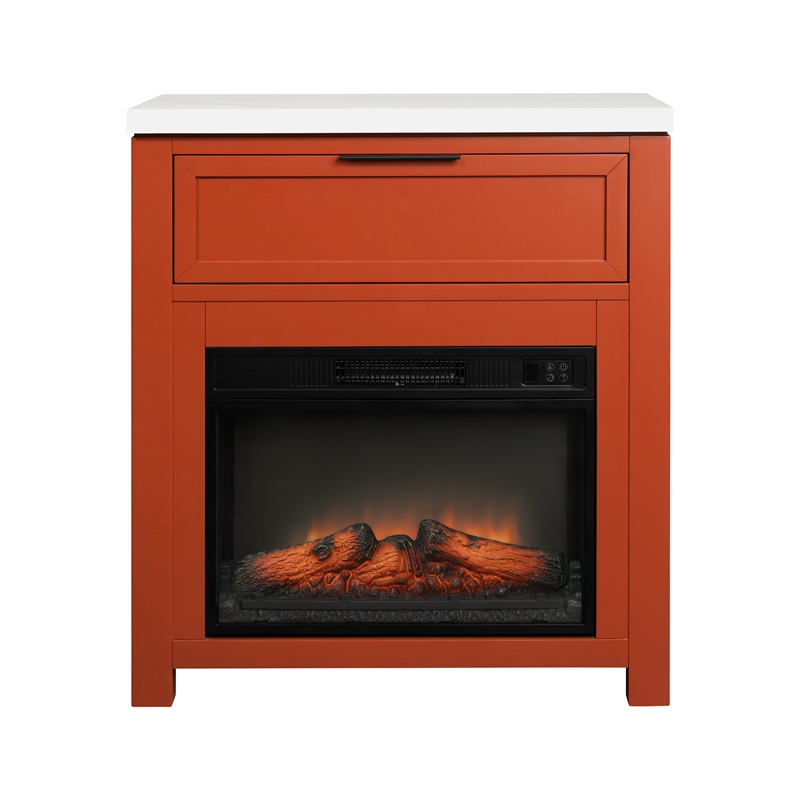 Intercon Fireside Console Fireplace in Terracotta Orange