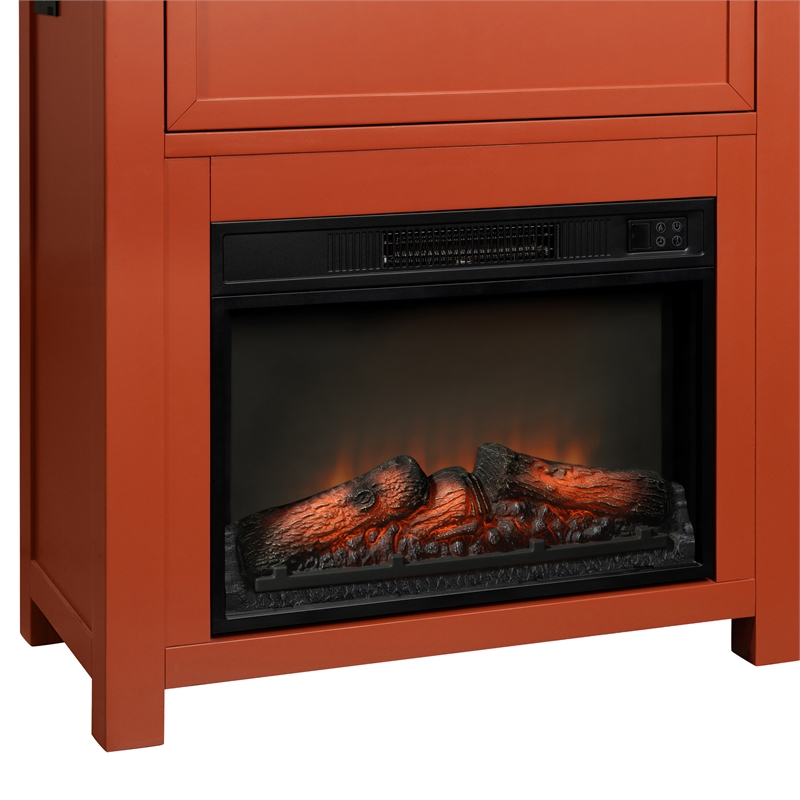 Intercon Fireside Console Fireplace in Terracotta Orange