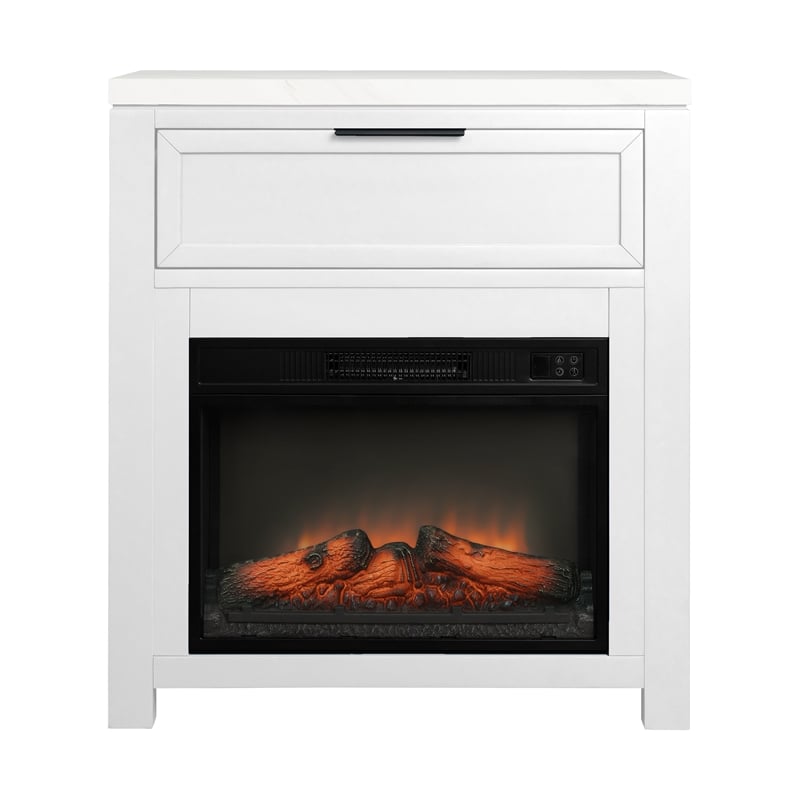 Intercon Fireside Console in White