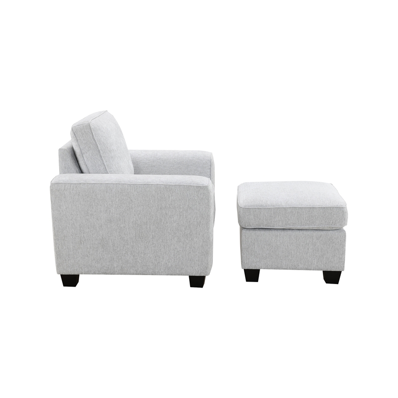 Intercon Ashbury Chair in TUP Soft Gray Chenille
