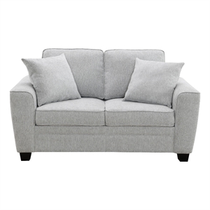 Intercon Ashbury Loveseat with 2 Pillows in TUP Soft Gray Chenille