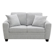 Intercon Ashbury Loveseat with 2 Pillows in TUP Soft Gray Chenille