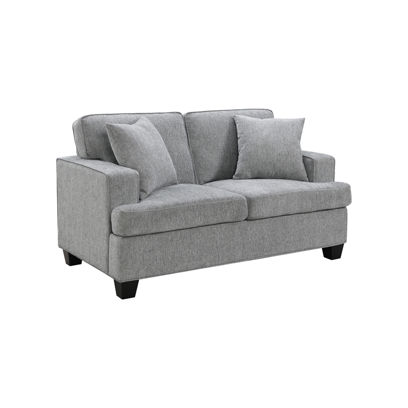 Intercon Baldwin Loveseat with 2 Pillows in Dalton Graphite