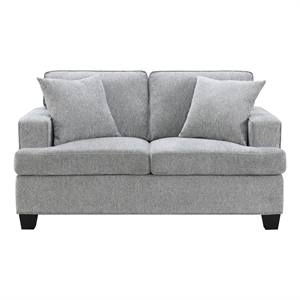Intercon Baldwin Loveseat with 2 Pillows in Dalton Graphite